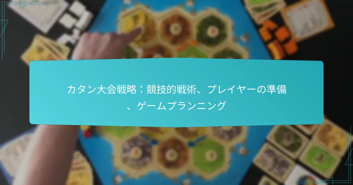 カタン大会戦略：競技的戦術、プレイヤーの準備、ゲームプランニング
