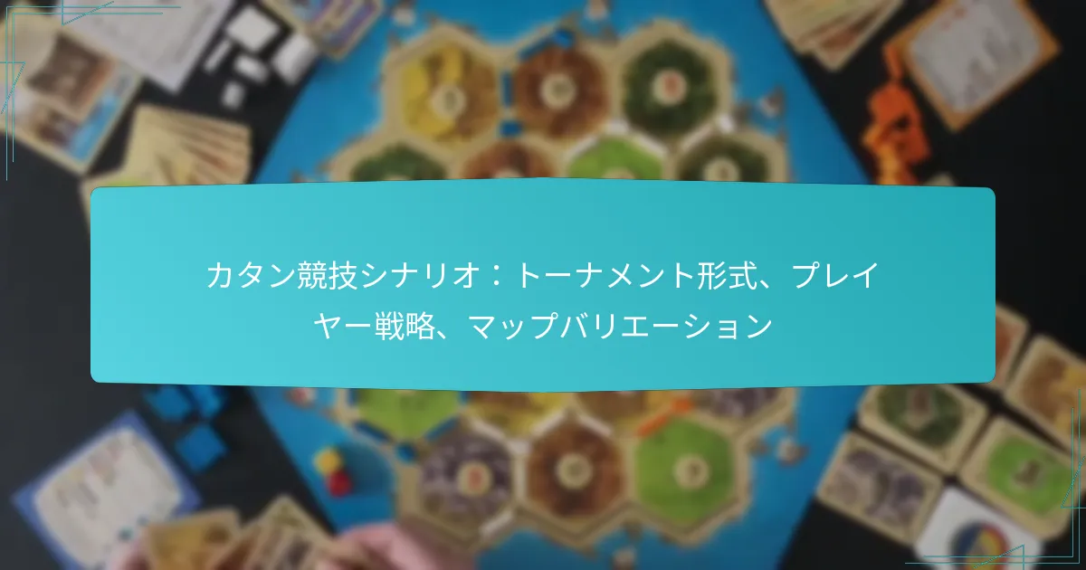 カタン競技シナリオ：トーナメント形式、プレイヤー戦略、マップバリエーション