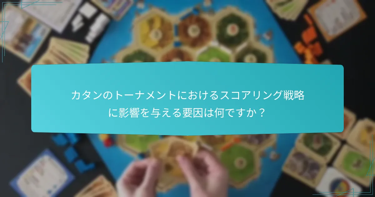 カタンのトーナメントにおけるスコアリング戦略に影響を与える要因は何ですか？