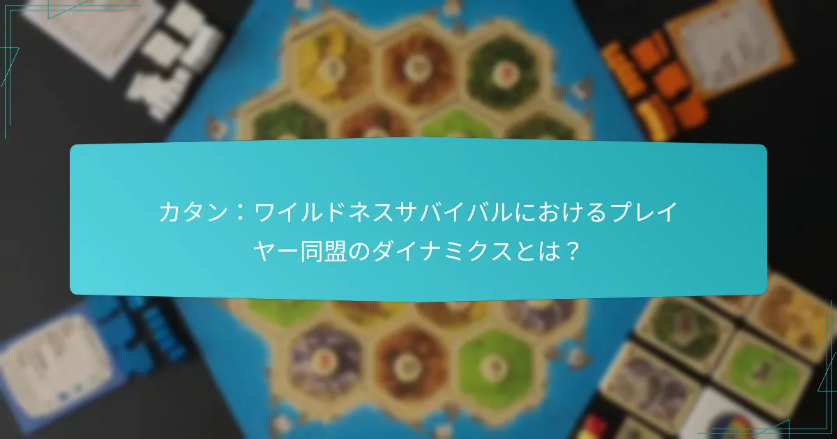 カタン：ワイルドネスサバイバルにおけるプレイヤー同盟のダイナミクスとは？