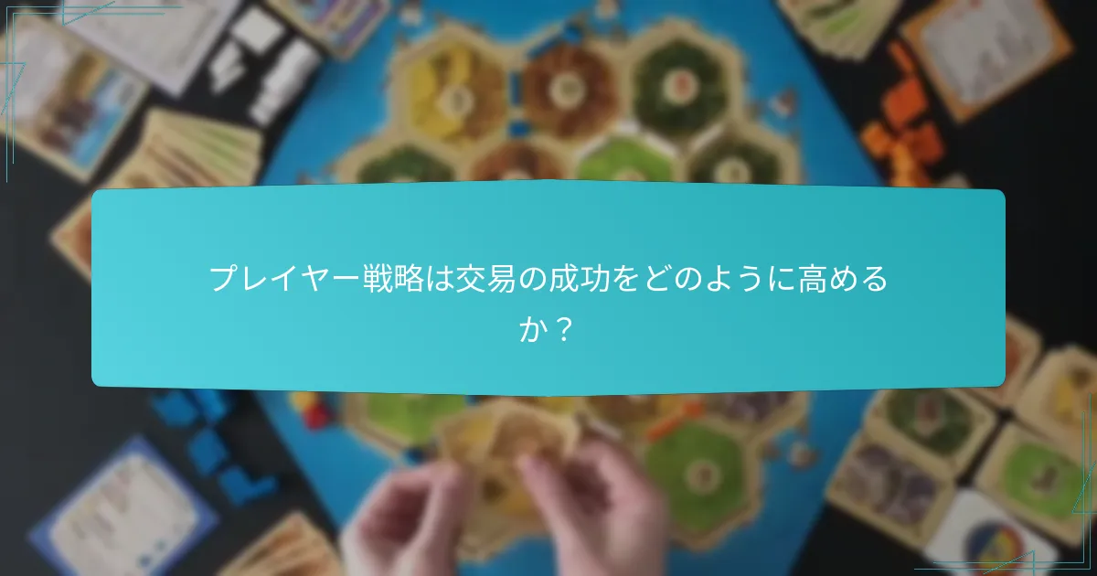 プレイヤー戦略は交易の成功をどのように高めるか？