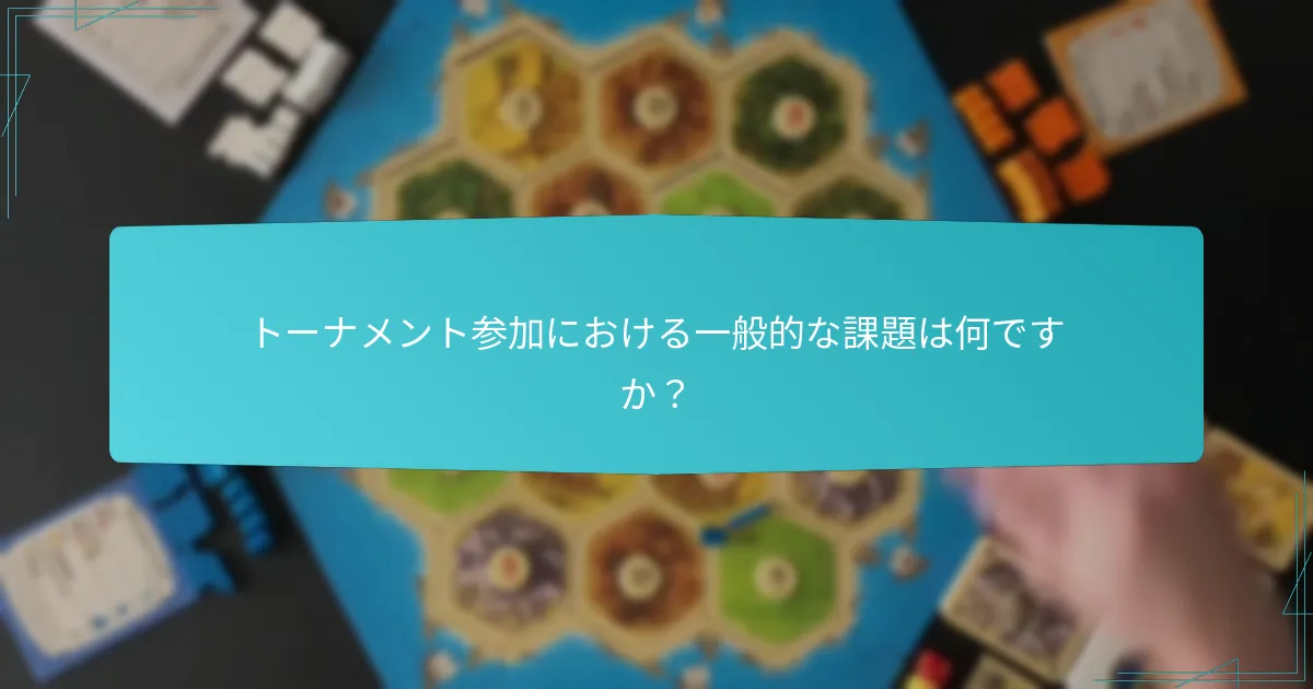トーナメント参加における一般的な課題は何ですか？