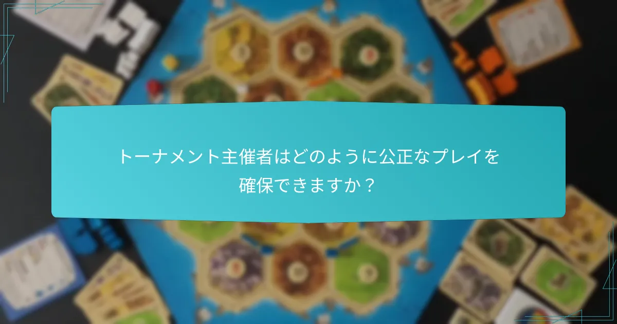 トーナメント主催者はどのように公正なプレイを確保できますか？